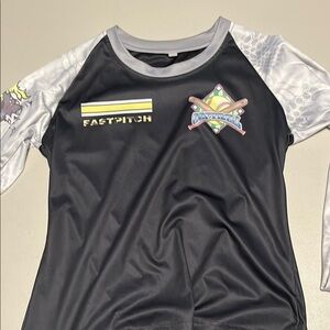 Black and Gray Fastpitch Long Sleeve Shirt